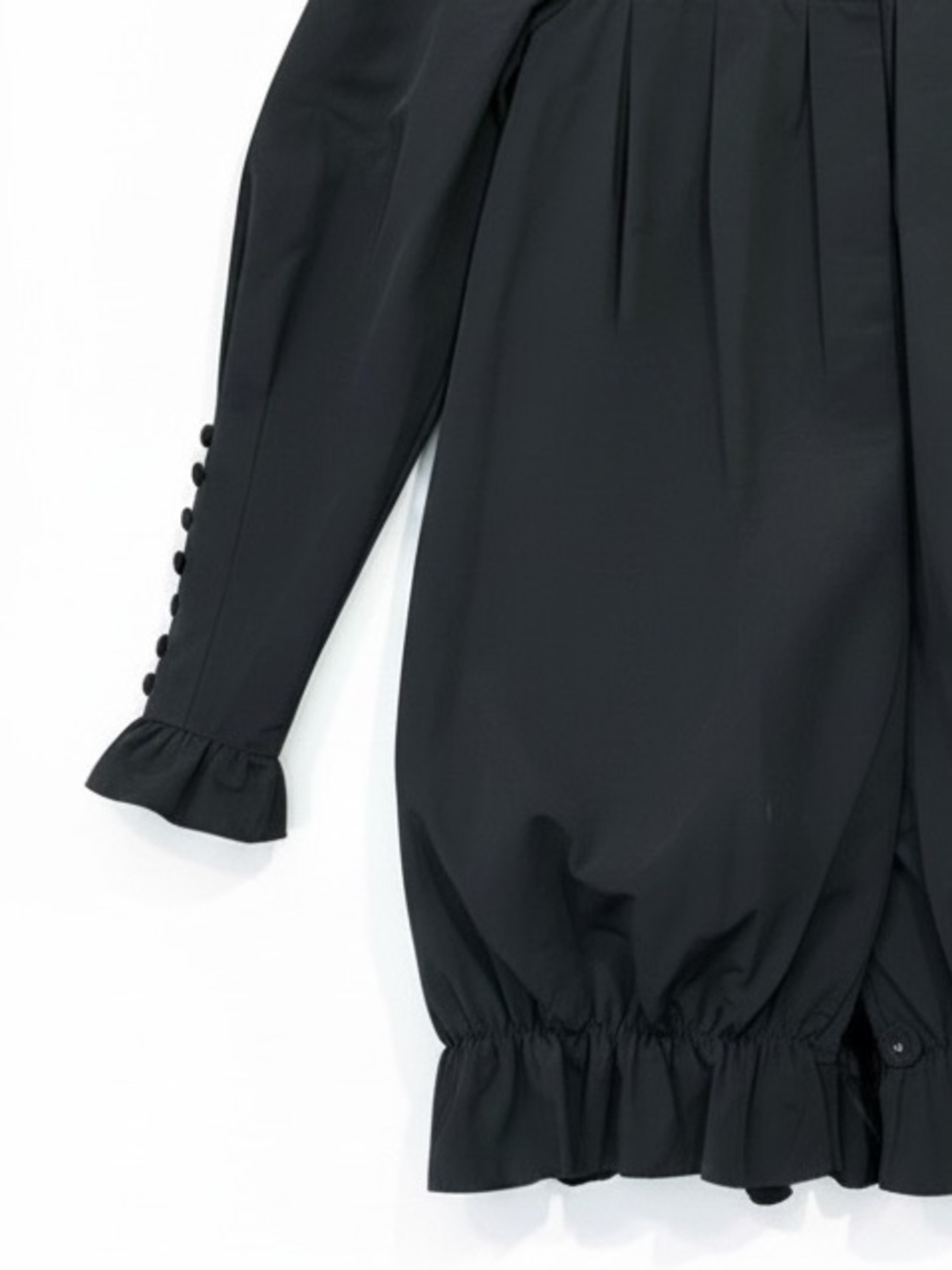 Twelve by Twelve Los Angeles Avant-Garde Mini Bubble Hem Coat Black Size Medium - Picture 7 of 10
